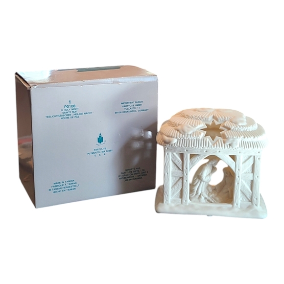 PartyLite P0108 O Holy Night porcelain bisque Candle Holder  Nativity Scene - Picture 3 of 10